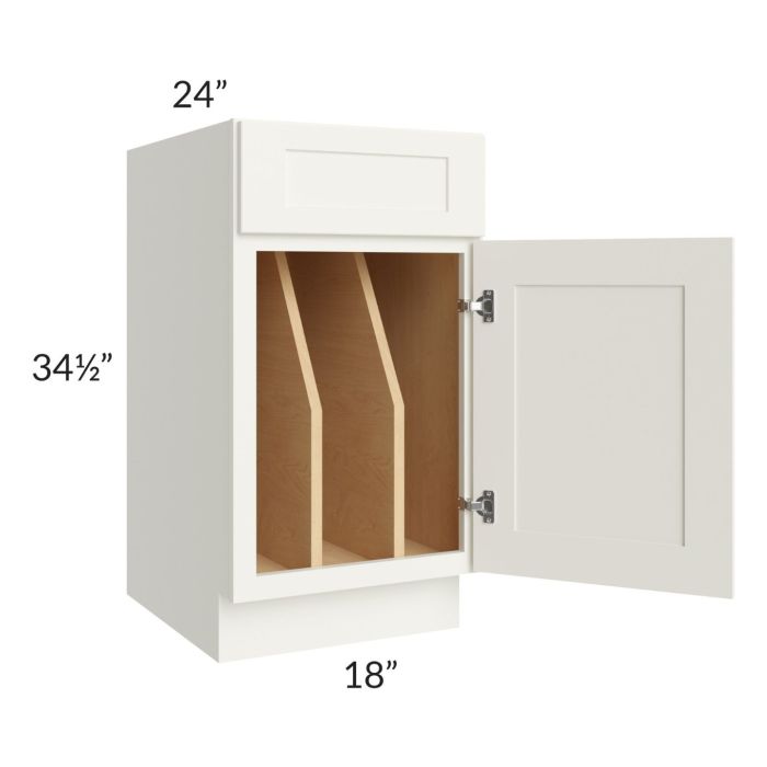RTA Linen Shaker 18" Tray Divider Base Cabinet with 1 Decorative End Panel