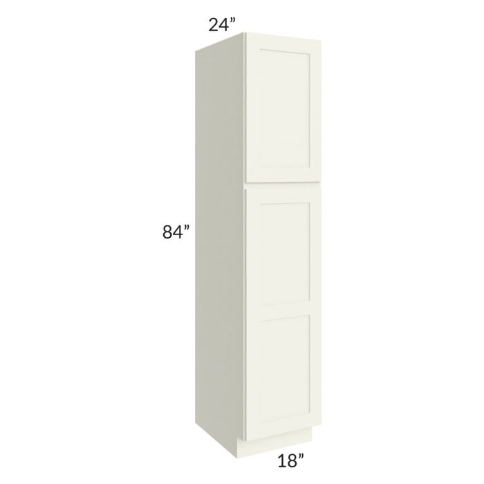RTA Linen Shaker 18" x 84" x 24" Wall Pantry Cabinet with 1 Decorative End Panel and 4 Roll Out Trays