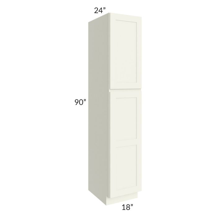 RTA Linen Shaker 18" x 90" x 24" Wall Pantry Cabinet with 1 Decorative End Panel and 1 Roll Out Tray