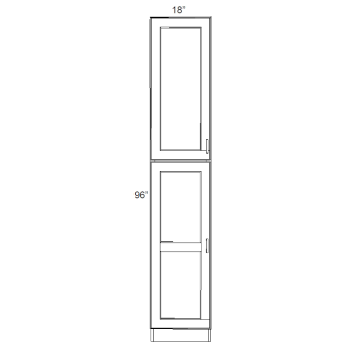 RTA Linen Shaker 18" x 96" x 24" Wall Pantry Cabinet with 1 Decorative End Panel