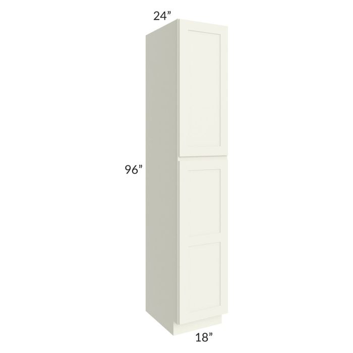 RTA Linen Shaker 18" x 96" x 24" Wall Pantry Cabinet with 1 Decorative End Panel and 3 Roll Out Trays
