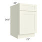 RTA Linen Shaker 21" Base Cabinet with 2 Decorative End Panels and 1 Roll Out Tray