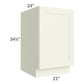RTA Linen Shaker 21" Full Height Door Base Cabinet with 2 Roll Out Trays