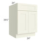 RTA Linen Shaker 24" Base Cabinet with 2 Roll Out Trays