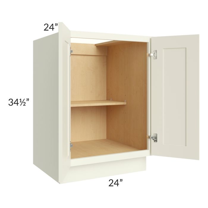 RTA Linen Shaker 24" Full Height Door Base Cabinet with 2 Decorative End Panels