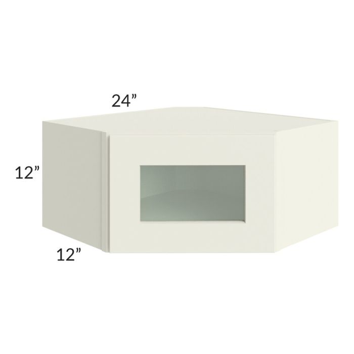 RTA Linen Shaker 24" x 12" Decorative Wall Diagonal Corner Cabinet with 1 Decorative End Panel