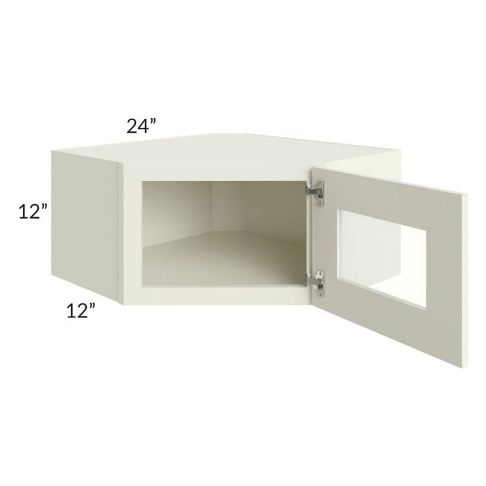 RTA Linen Shaker 24" x 12" Decorative Wall Diagonal Corner Cabinet with 1 Decorative End Panel