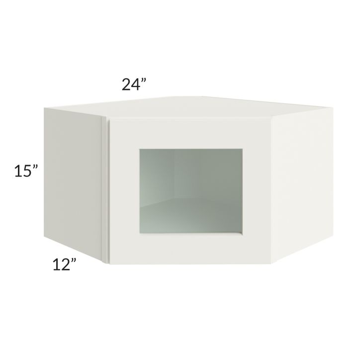 RTA Linen Shaker 24" x 15" Decorative Wall Diagonal Corner Cabinet with 1 Decorative End Panel