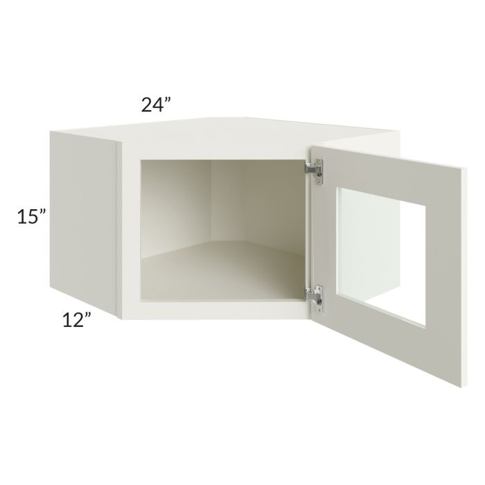RTA Linen Shaker 24" x 15" Decorative Wall Diagonal Corner Cabinet with 1 Decorative End Panel
