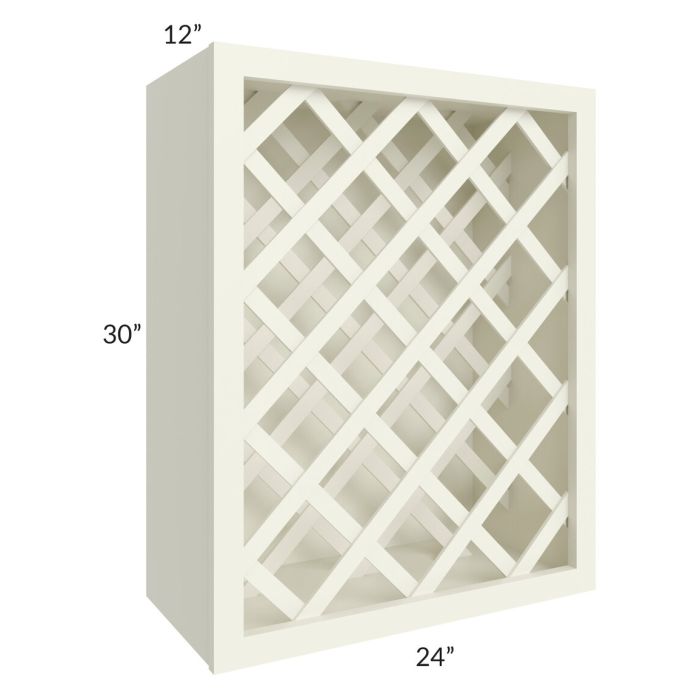 RTA Linen Shaker 24" x 30" Wine Rack Cabinet with 1 Decorative End Panel