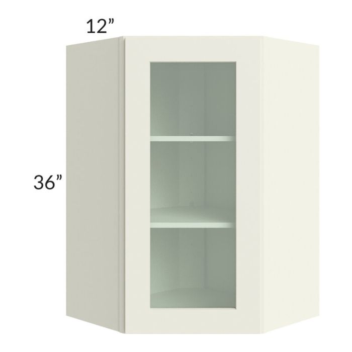 RTA Linen Shaker 24" x 36" Wall Diagonal Corner Cabinet (Prepped for Glass Doors)