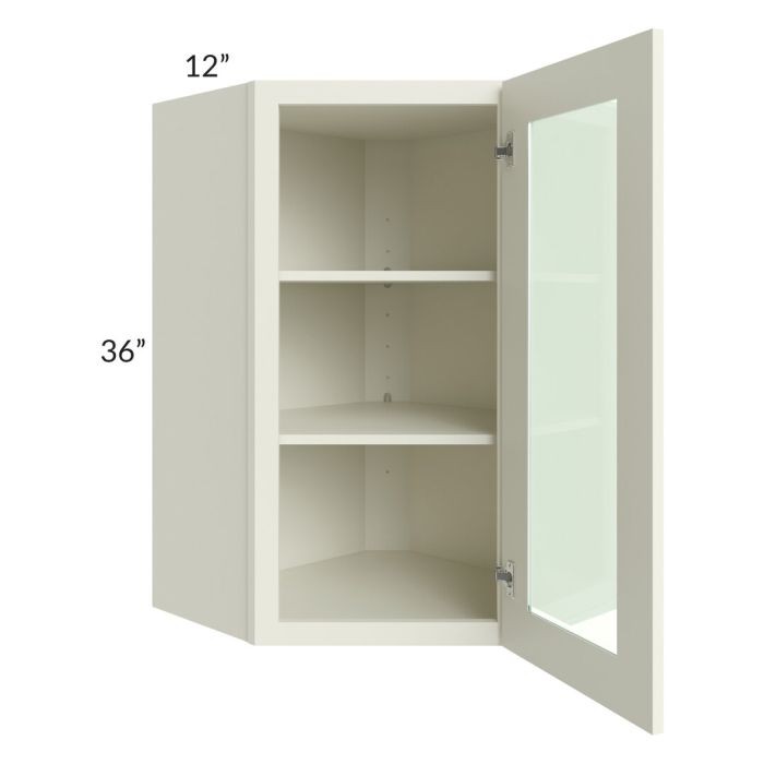 RTA Linen Shaker 24" x 36" Wall Diagonal Corner Cabinet (Prepped for Glass Doors) with 2 Decorative End Panels