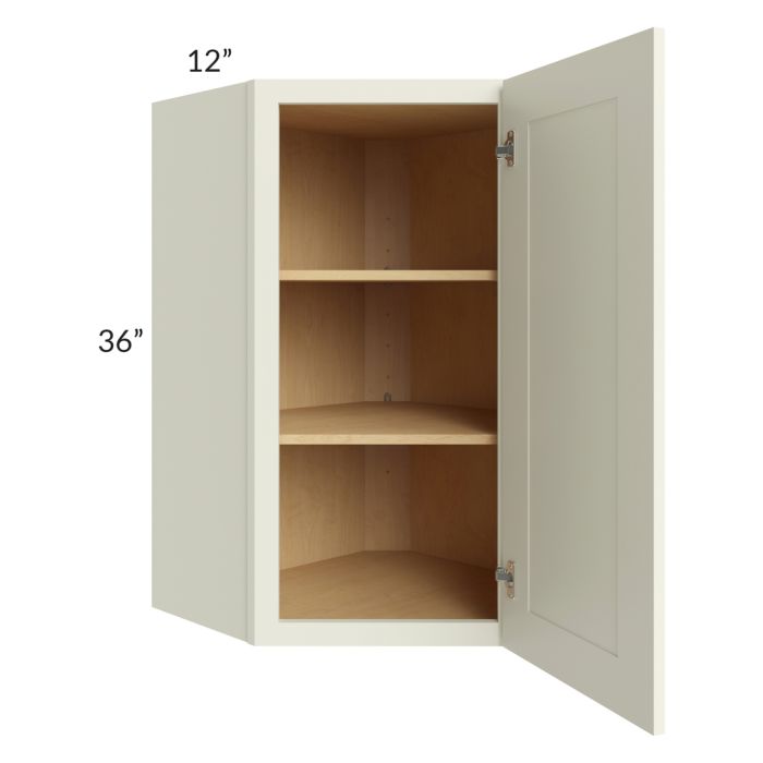 RTA Linen Shaker 24" x 36" Wall Diagonal Corner Cabinet with 2 Decorative End Panels