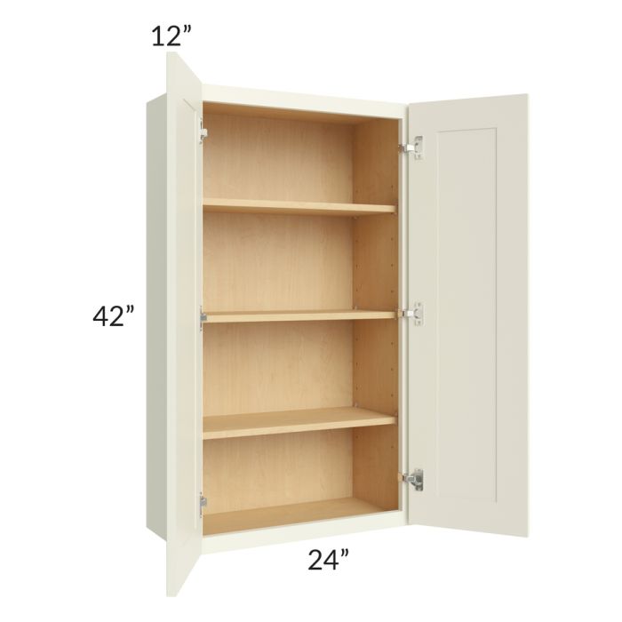 RTA Linen Shaker 24" x 42" Wall Cabinet with 1 Decorative End Panel