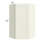 RTA Linen Shaker 24" x 42" Wall Diagonal Corner Cabinet with 1 Decorative End Panel