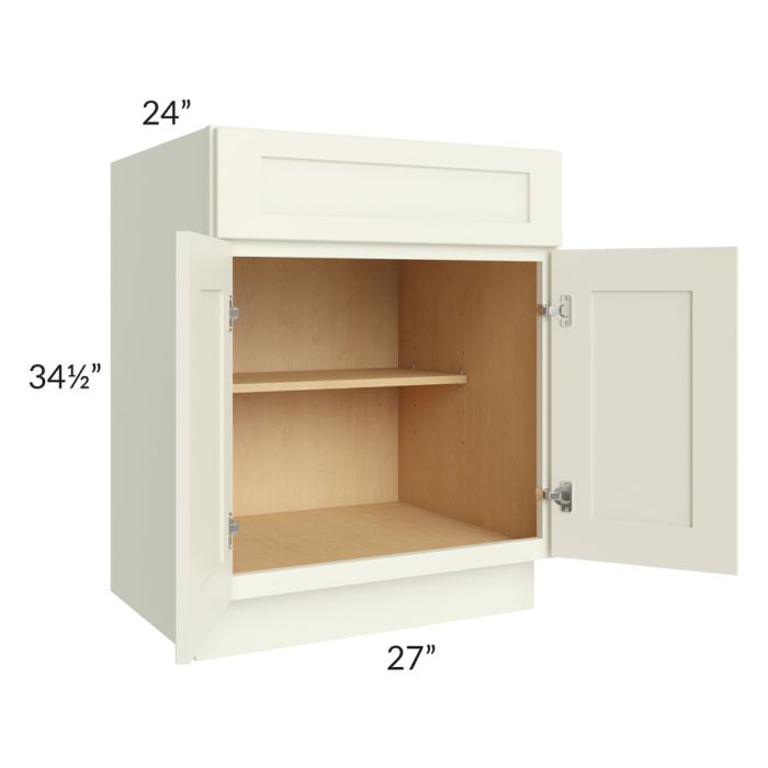 RTA Linen Shaker 27" Base Cabinet with 2 Decorative End Panels