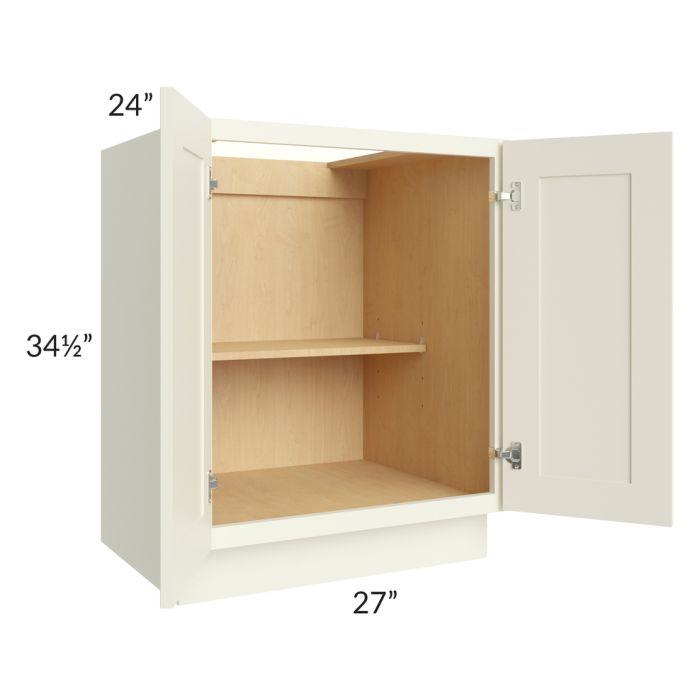 RTA Linen Shaker 27" Full Height Door Base Cabinet with 2 Decorative End Panels and 1 Roll Out Tray