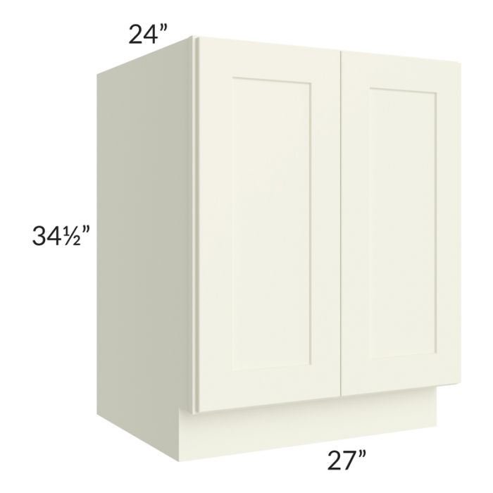 RTA Linen Shaker 27" Full Height Door Base Cabinet with 2 Decorative End Panels and 2 Roll Out Trays