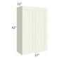 RTA Linen Shaker 27" x 42" Wall Cabinet with 2 Decorative End Panels