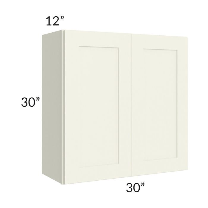 RTA Linen Shaker 30" x 30" Wall Cabinet with 1 Decorative End Panel