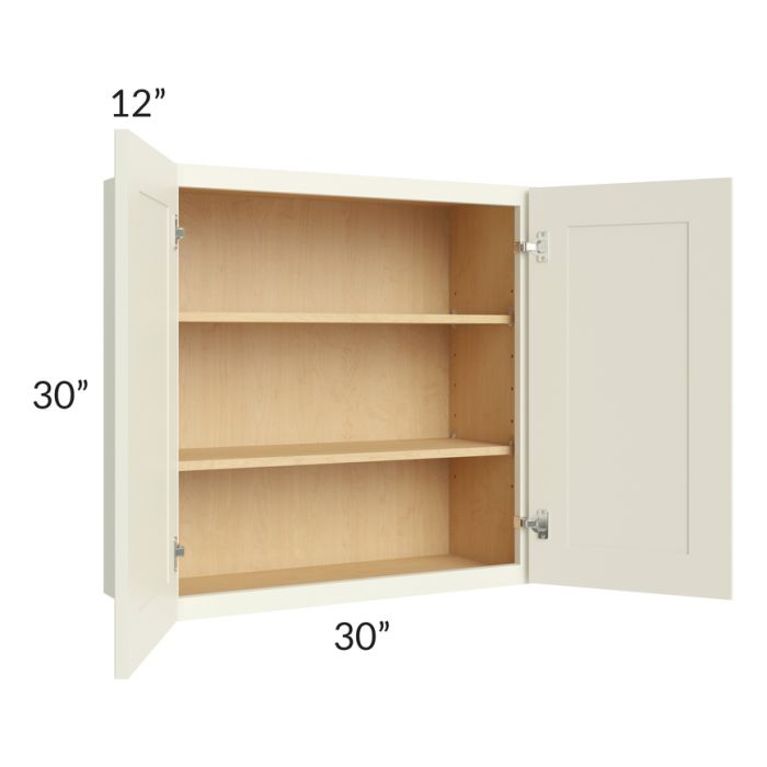 RTA Linen Shaker 30" x 30" Wall Cabinet with 1 Decorative End Panel