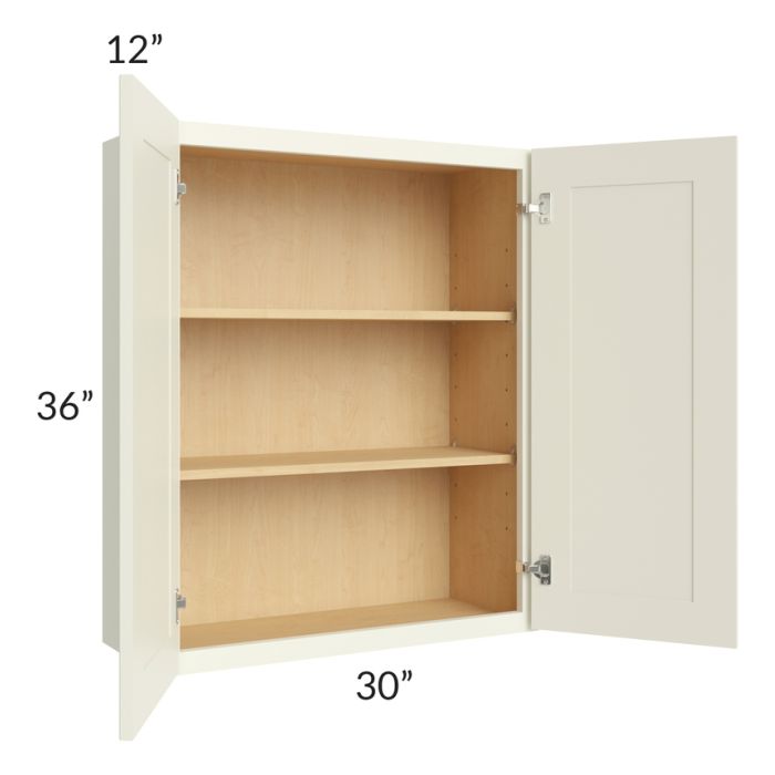RTA Linen Shaker 30" x 36" Wall Cabinet with 1 Decorative End Panel