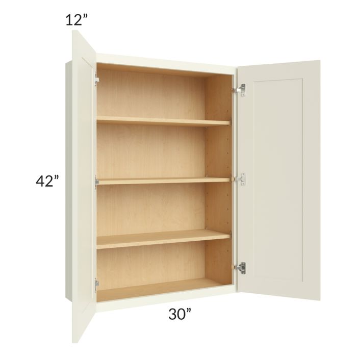 RTA Linen Shaker 30" x 42" Wall Cabinet with 1 Decorative End Panel