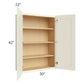 RTA Linen Shaker 30" x 42" Wall Cabinet with 2 Decorative End Panels