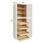 RTA Linen Shaker 30" x 90" x 24" Wall Pantry Cabinet with 4 Rollout Trays