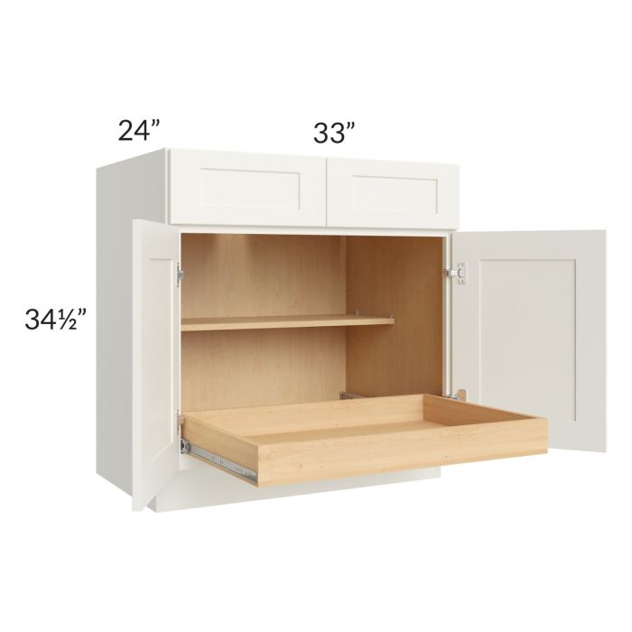 RTA Linen Shaker 33" Base Cabinet with 1 Rollout Tray