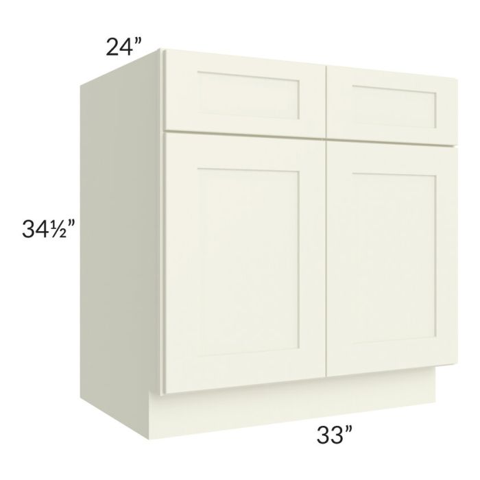 RTA Linen Shaker 33" Base Cabinet with 2 Decorative End Panels and 2 Roll Out Trays