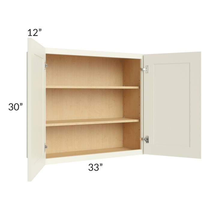 RTA Linen Shaker 33" x 30" Wall Cabinet with 1 Decorative End Panel