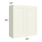 RTA Linen Shaker 33" x 36" Wall Cabinet with 2 Decorative End Panels