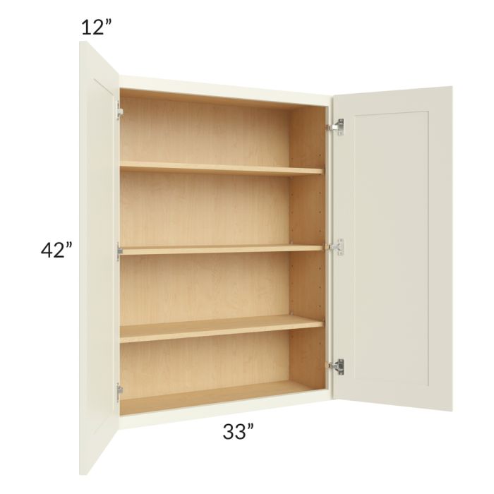 RTA Linen Shaker 33" x 42" Wall Cabinet with 2 Decorative End Panels