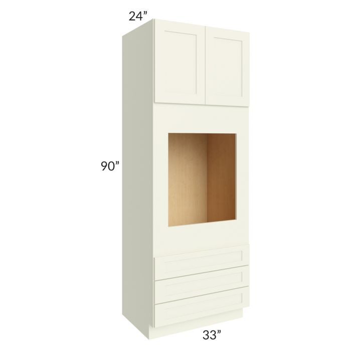 RTA Linen Shaker 33" x 90" x 24" Oven Cabinet with 2 Decorative End Panels