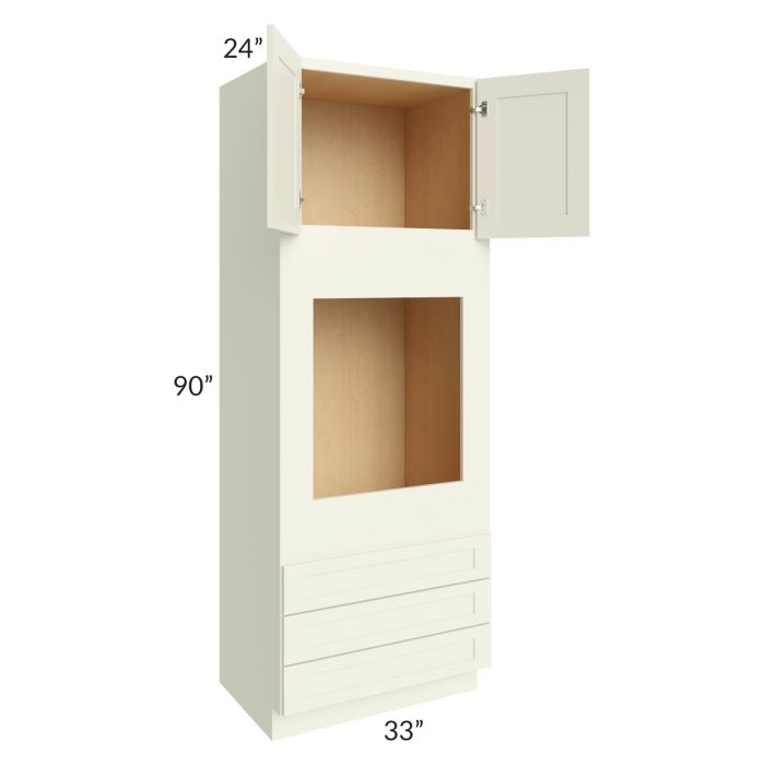 RTA Linen Shaker 33" x 90" x 24" Oven Cabinet with 2 Decorative End Panels