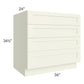 RTA Linen Shaker 36" 4-Drawer Base Cabinet