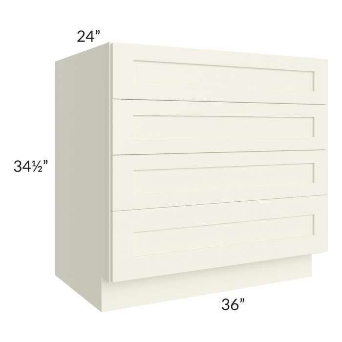 RTA Linen Shaker 36" 4-Drawer Base Cabinet