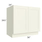 RTA Linen Shaker 36" Full Height Door Base Cabinet with 2 Roll Out Trays