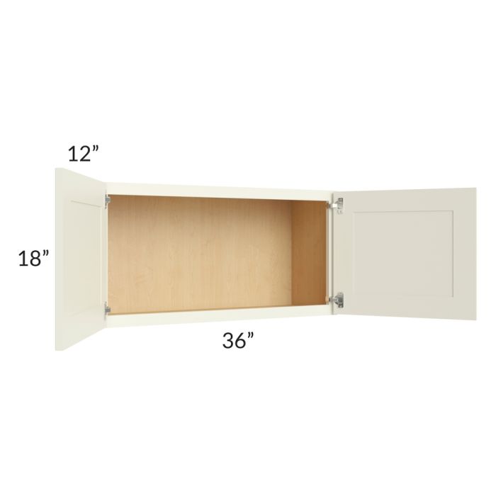 RTA Linen Shaker 36" x 18" Wall Cabinet with 1 Decorative End Panel