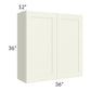 RTA Linen Shaker 36" x 36" Wall Cabinet with 2 Decorative End Panels