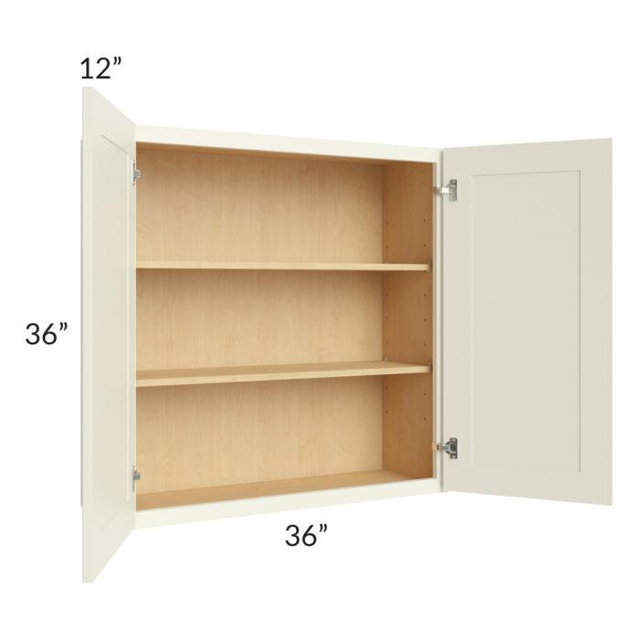 RTA Linen Shaker 36" x 36" Wall Cabinet with 2 Decorative End Panels