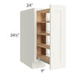 RTA Linen Shaker 9" Full Height Door Base Cabinet with Shelf Pullout