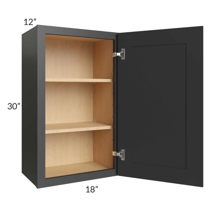 RTA Madison Black Shaker 18" x 30" Wall Cabinet