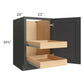 RTA Madison Black Shaker 21" Full Height Door Base Cabinet with 2 Rollout Trays