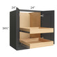 RTA Madison Black Shaker 24" Full Height Base Cabinet with 2 Rollout Trays