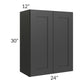RTA Madison Black Shaker 24" x 30" Wall Cabinet