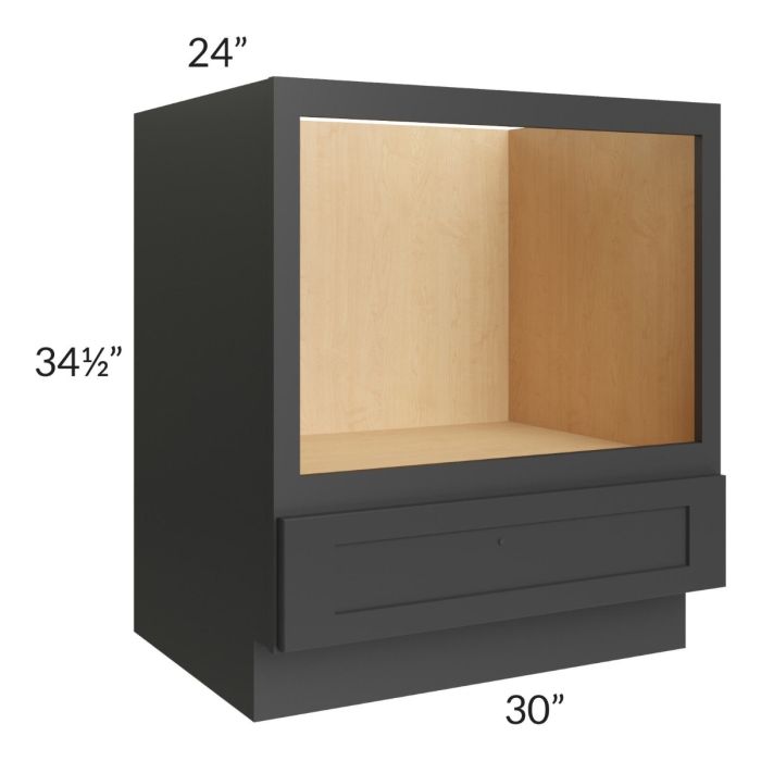 RTA Madison Black Shaker 30" Microwave Base Cabinet with 1 Decorative End Panel