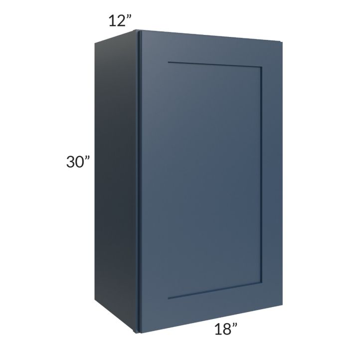 RTA Madison Navy Shaker 18" x 30" Wall Cabinet with 1 Decorative End Panel