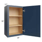 RTA Madison Navy Shaker 18" x 30" Wall Cabinet with 1 Decorative End Panel